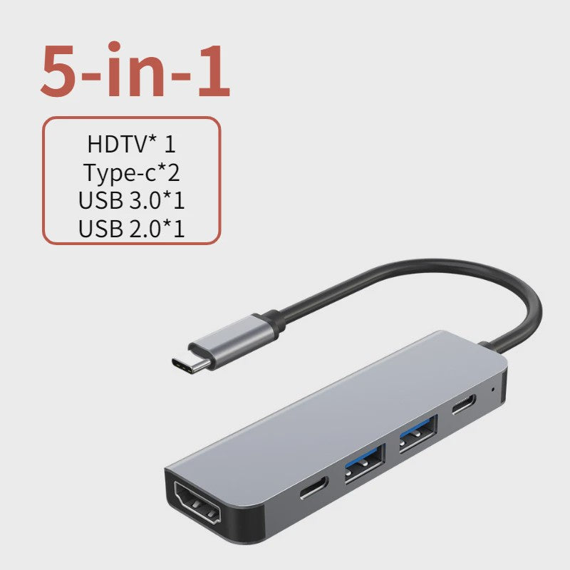 USB-C Hub met 4K HDMI, 3x USB 3.0, PD Laden & SD Kaartlezer