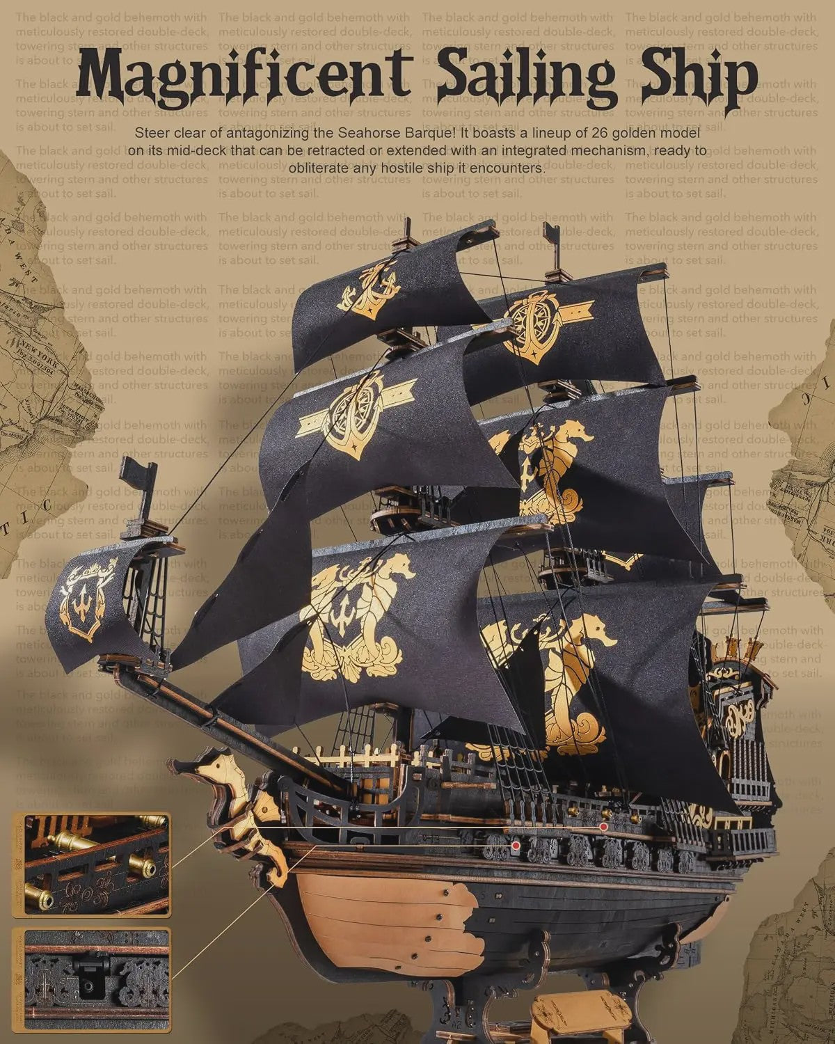 Robotime ROKR Houten 3D Puzzel Model Schepen - Zeeparel Barque