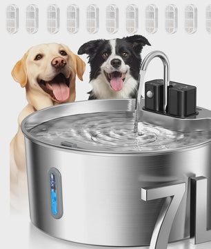 7L Roestvrijstalen Slimme Drinkfontein voor Katten en Honden met Sensor en Oplaadbare Batterij
