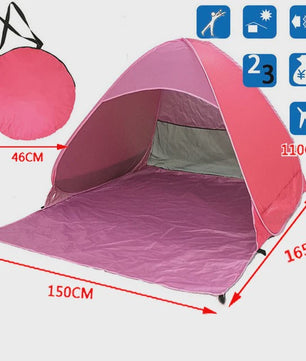 Automatische Pop-Up Strandtent UPF50+ - Snel Opzetbaar Zonnescherm voor Strand, Camping & Vissen