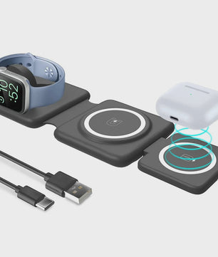 3-in-1 Magnetische Draadloze Oplader Stand voor iPhone, Apple Watch & AirPods - Snelladen