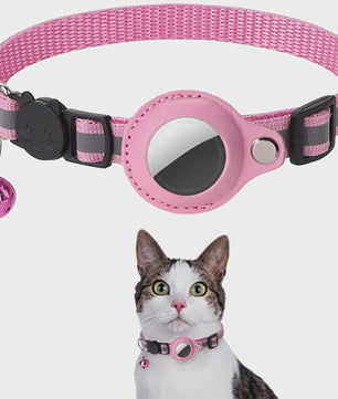 Veiligheids Halsband voor Katten met AirTag Houder - Verstelbaar, Reflecterend & Waterdicht