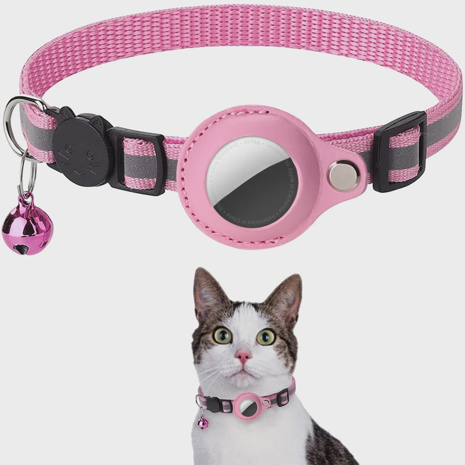 Veiligheids Halsband voor Katten met AirTag Houder - Verstelbaar, Reflecterend & Waterdicht