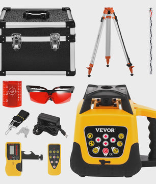 Professionele Roterende Laser Waterpas Set met Statief & Meetlat - Rode/Groene Straal, 300m Bereik, Hellingsfunctie