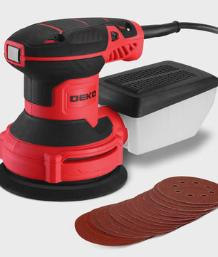 DEKO 300W Excentrische Schuurmachine met 16 Schuurbladen, 125mm, 14000RPM & Stofafzuiging
