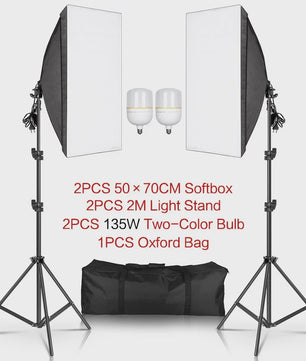 Professionele Softbox Verlichtingskit 50x70CM met E27 Fotografie Lampen