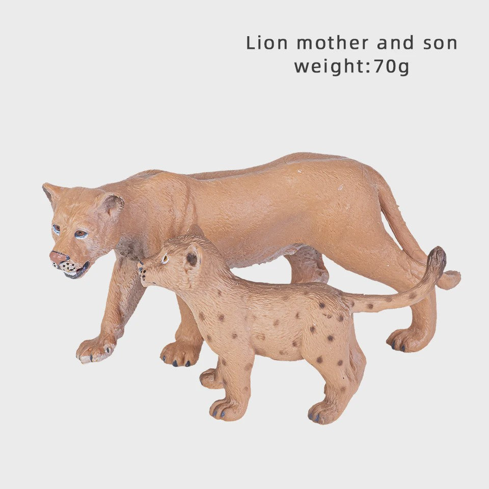 Realistische Wild Animal Speelgoed Set: Olifant, Leeuw, Cheetah, Tijger - Educatief Cadeau