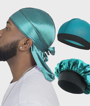 3-delige Set Zijdezachte Durags, Wave Caps & Satin Bonnets - Unisex