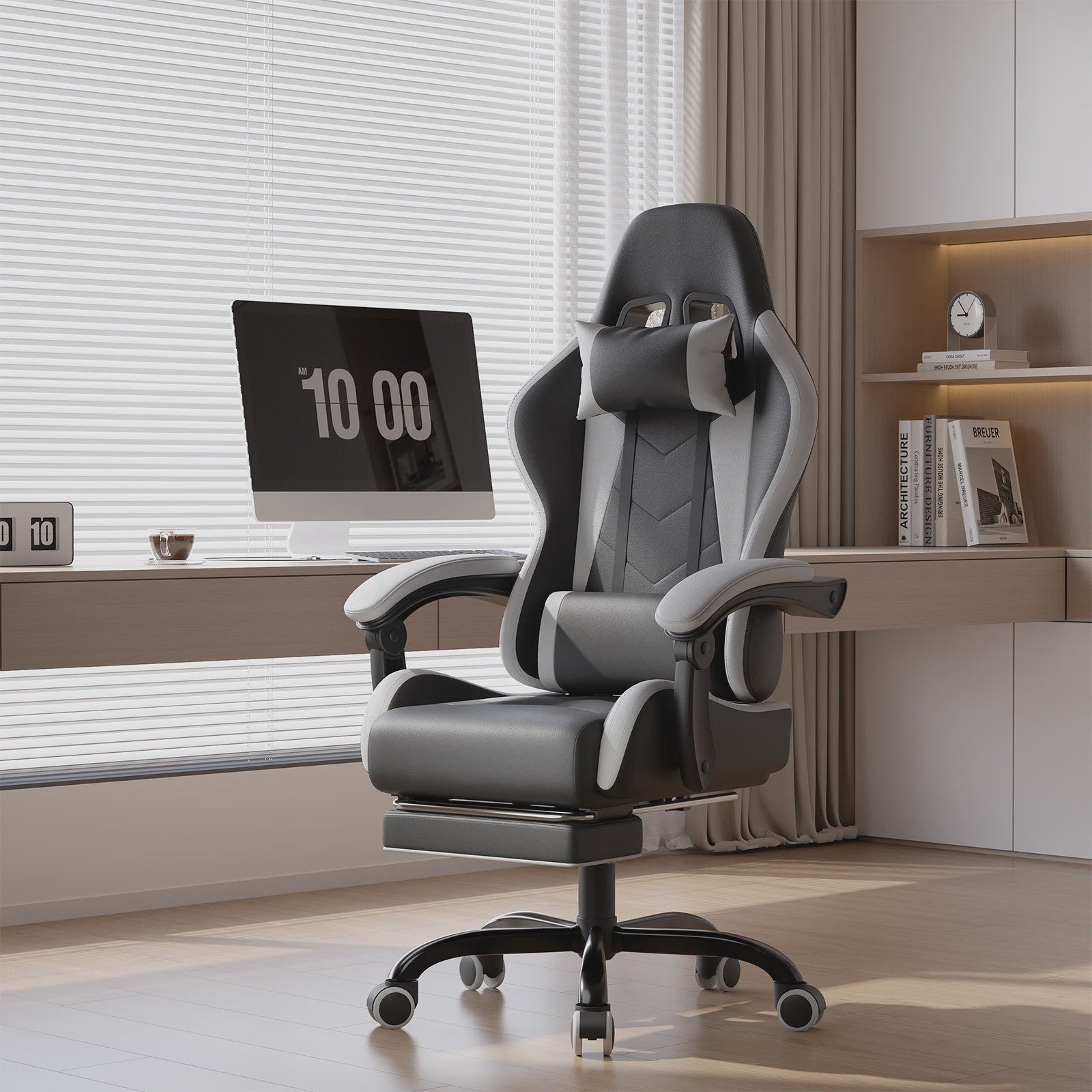 Ergonomische Gaming Stoel met Lendengezondheid Massage en Voetensteun – Verstelbaar voor Kantoor en Ontspanning