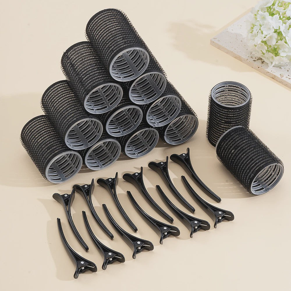 24 Stuks Zelfklevende Haarrollers: Creëer Volume & Krullen Zonder Hitte - DIY Styling Tools