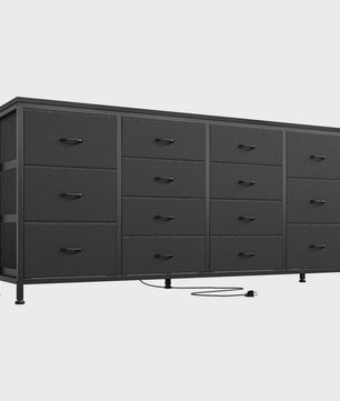 Industriële Ladekast 160cm met 14 Stoffen Lades - TV Meubel & Opbergkast