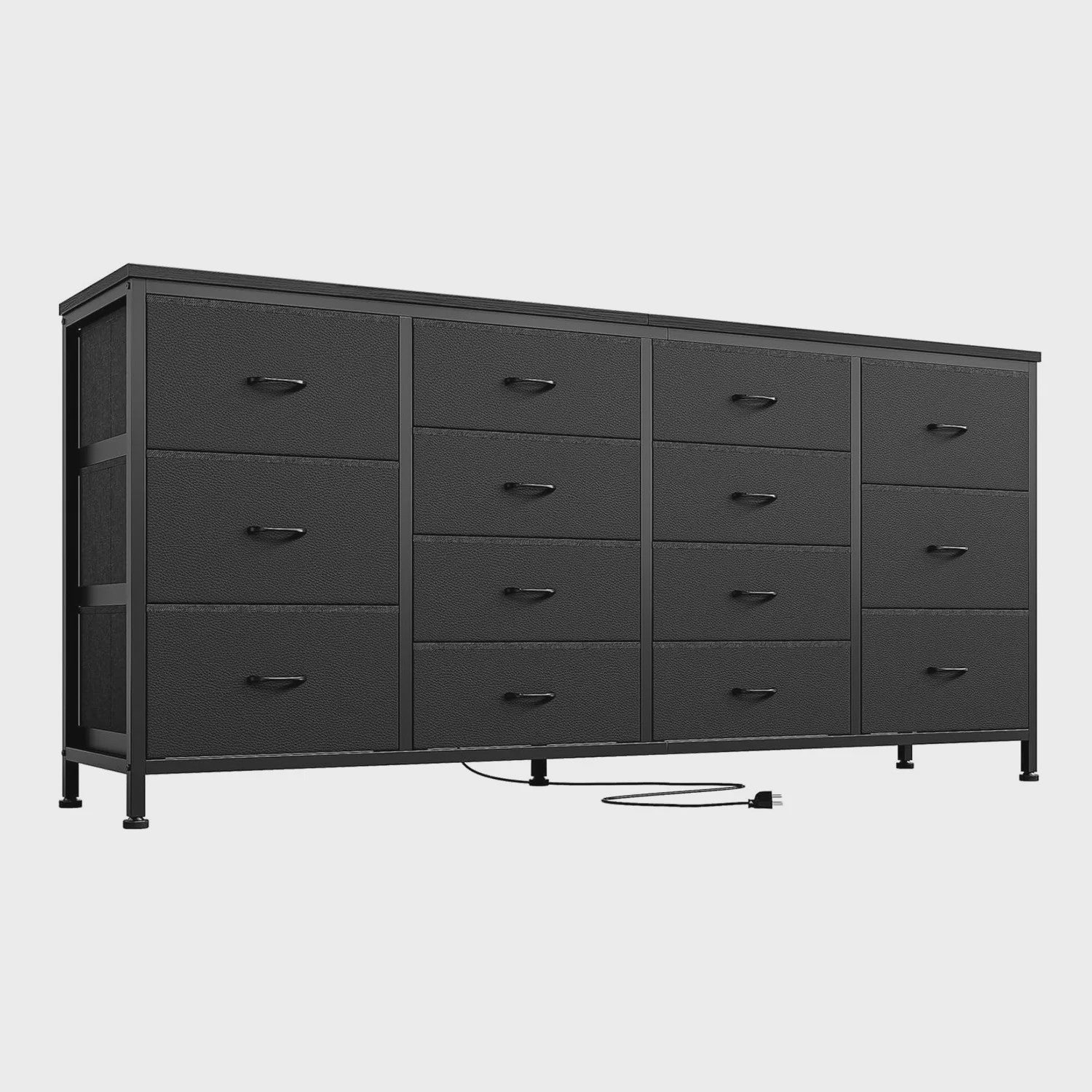 Industriële Ladekast 160cm met 14 Stoffen Lades - TV Meubel & Opbergkast
