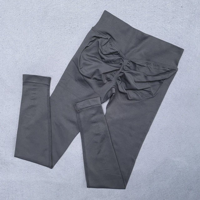 Naadloze Yoga Legging met Scrunch Butt Lifting en Lage Ribbel Tailleband - Perfect voor Gym & Workout
