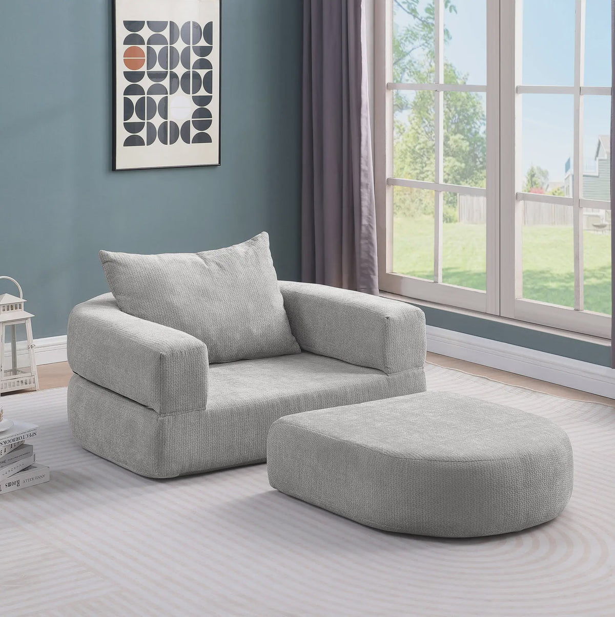 Modulaire Slaapbank Futon Fauteuil met Kussen - Compact en Multifunctioneel