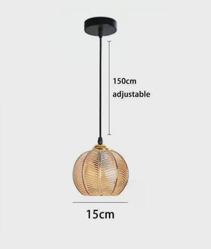 Nordic Vintage Glazen Hanglamp E27 - Verstelbaar - Stijlvol voor Keuken & Eettafel