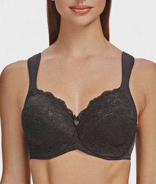 Comfortabele Volledige Dekking Minimizer BH met Kant en Gewatteerde Bandjes - Plus Size