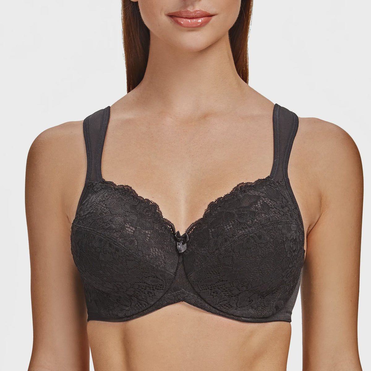 Comfortabele Volledige Dekking Minimizer BH met Kant en Gewatteerde Bandjes - Plus Size