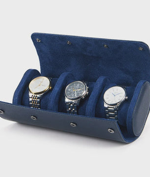Luxe Embers Groene Horlogerolle - Echt Lederen Reis Etui voor 1, 2 of 3 Horloges