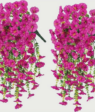 2x Kunstplant Ochtendgloren & Eucalyptus Hangdecoratie - UV-bestendig, Weerbestendig voor Buiten, Tuin, Huis & Bruiloften