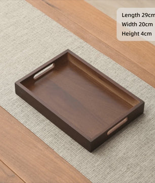 Luxe Houten Serveerplank met Handvat - Bamboe & Walnoot Kleur