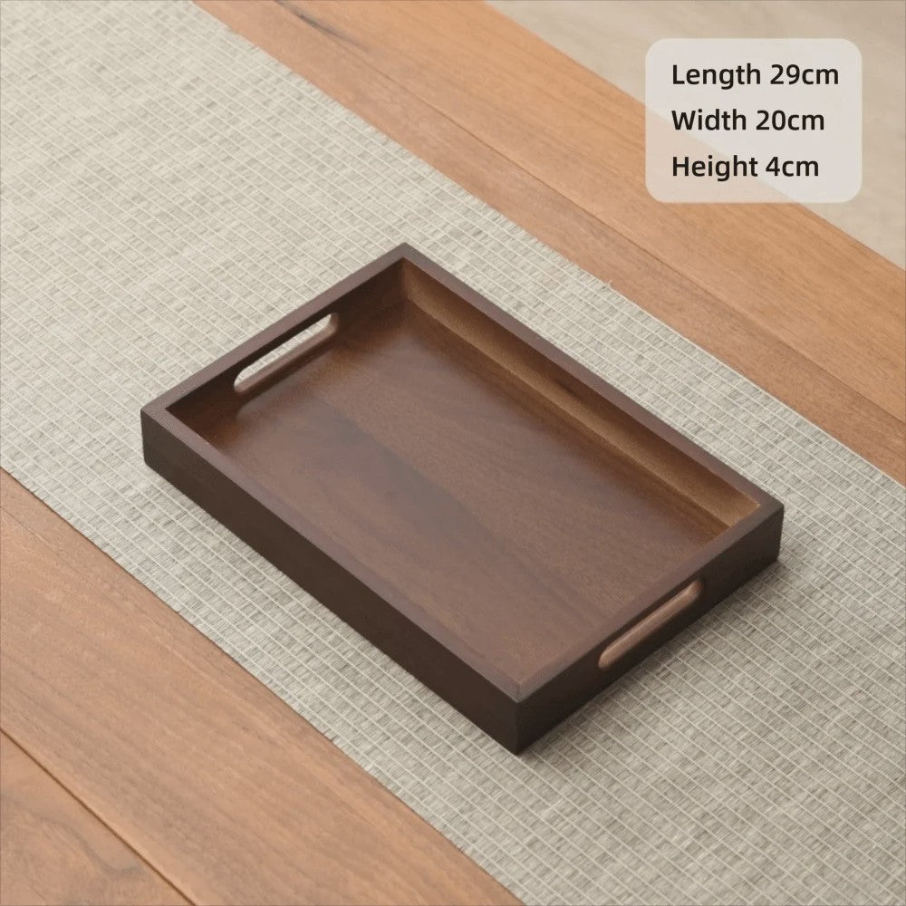 Luxe Houten Serveerplank met Handvat - Bamboe & Walnoot Kleur