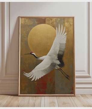 Elegante Japanse Kraanvogels Poster - Aziatische Wanddecoratie op Canvas