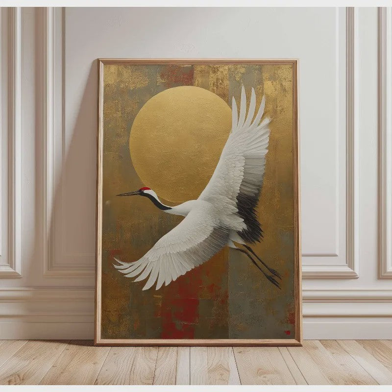 Elegante Japanse Kraanvogels Poster - Aziatische Wanddecoratie op Canvas