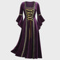 Middeleeuwse Gothic Jurk met Bandage Detail - Perfect voor Halloween Cosplay en Feesten