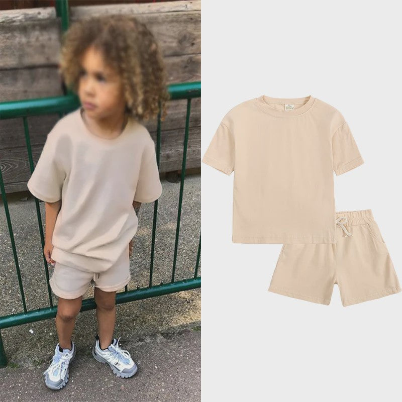 Zomer Set Kinderen: T-shirt met Korte Broek - Jongens & Meisjes Sportkleding Outfit