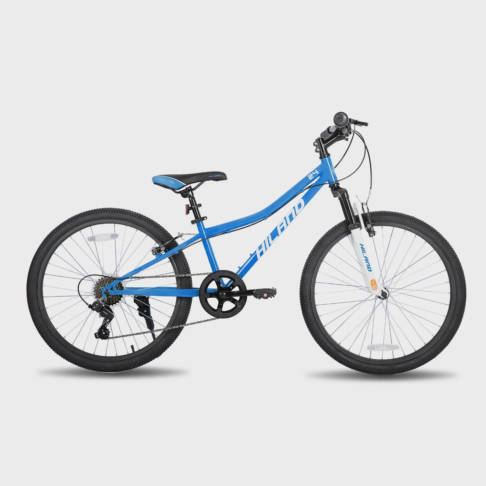 Hiland 24 Inch Kinder Mountainbike met Voorvering - Fiets voor Jongens & Meisjes (7-15 jaar)