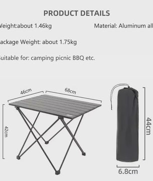 Tarka Opvouwbare Aluminium Campingtafel - Lichtgewicht & Draagbaar