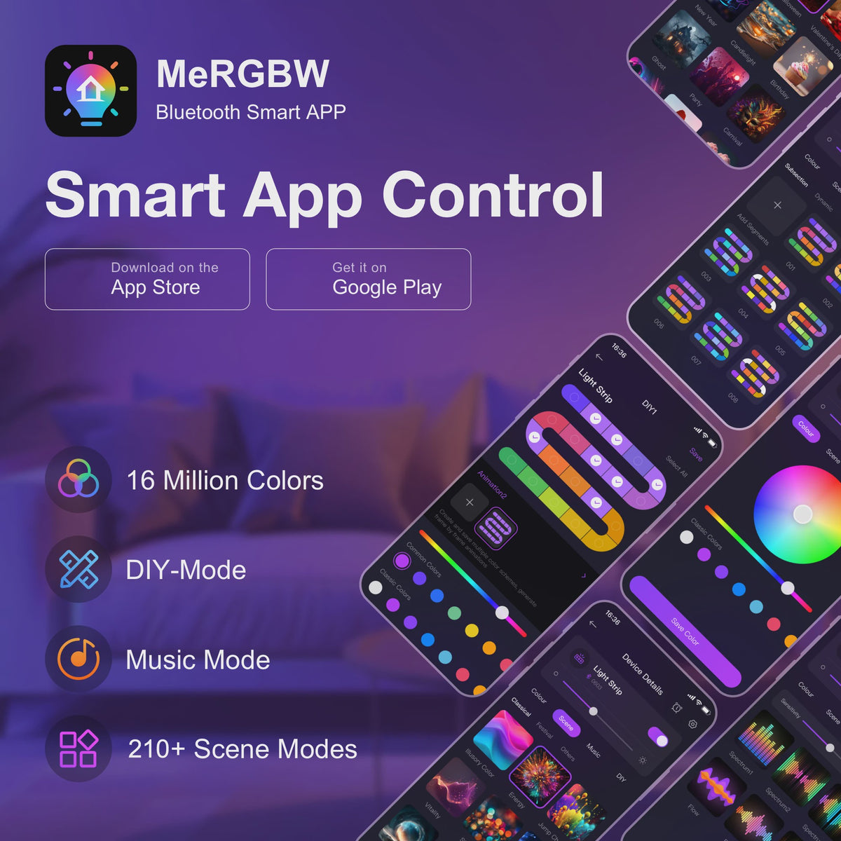 Modulaire Hexagon LED Wandlampen - RGB, Muziek Sync, App Bediening & USB