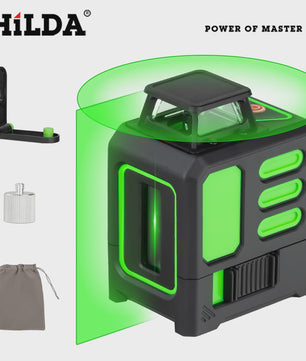 HILDA Mini Groen Laserwaterpas - 2 Lijnen Zelfnivellerend voor Precisie Klussen