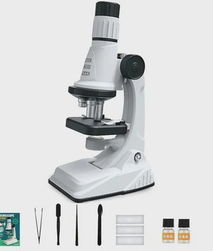 Kinderen Microscoop Set 200x-1200x Vergroting met LED Licht - STEM Educatief Speelgoed