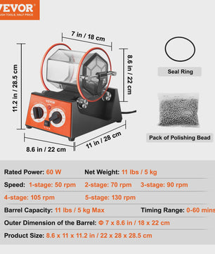 Professionele Rotary Tumbler Polijstmachine voor Sieraden & DIY - 3kg/5kg Capaciteit