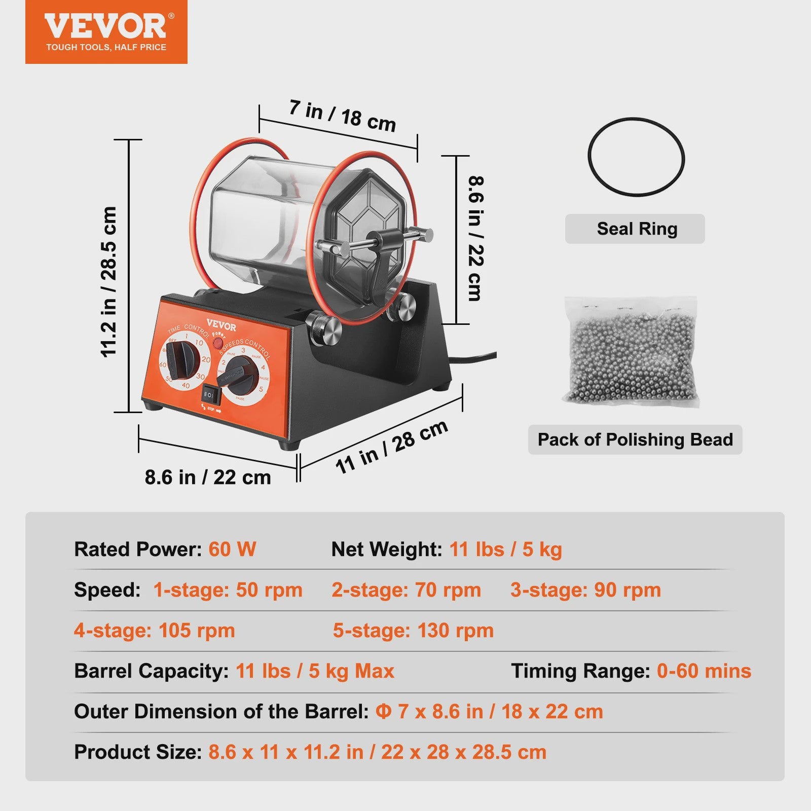 Professionele Rotary Tumbler Polijstmachine voor Sieraden & DIY - 3kg/5kg Capaciteit