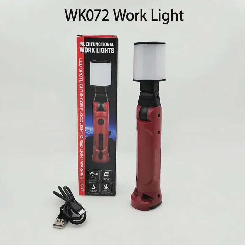 Oplaadbare COB Werklamp 180° Opvouwbaar met Magneet & Haak - USB