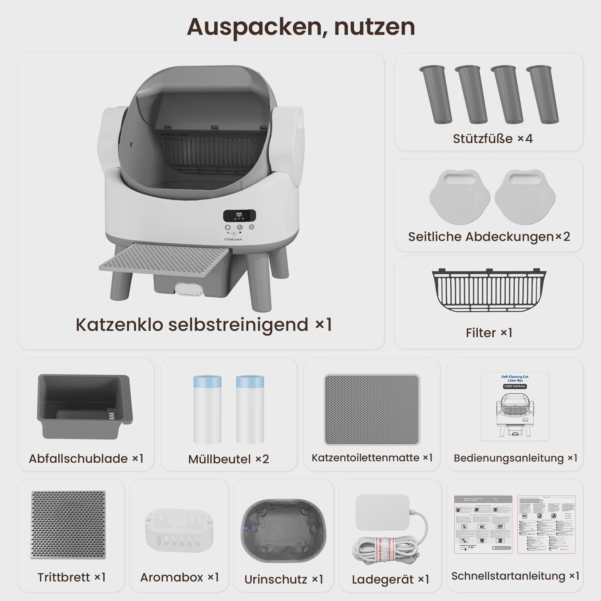 Automatische Kattenbak - Slim, Zelfreinigend & Geurvrij met Veiligheidssensor