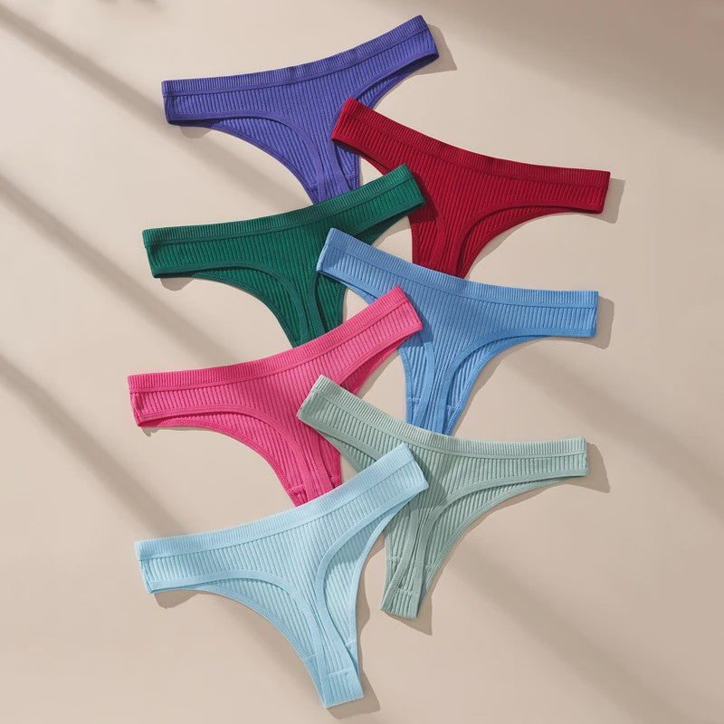 7-Delige Dames Strings Set - Zacht Katoen, Sexy & Comfortabel Ondergoed