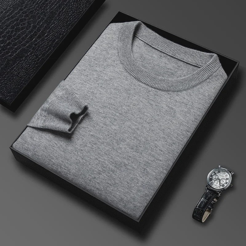 Heren Gebreide Trui met Diamantpatroon - Casual Ronde Hals, Lange Mouwen