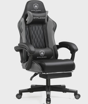 Ergonomische GTPLAYER Gaming Chair met Voetensteun en Verstelbare Kussens - Comfortabel Gamestoel & Kantoorstoel