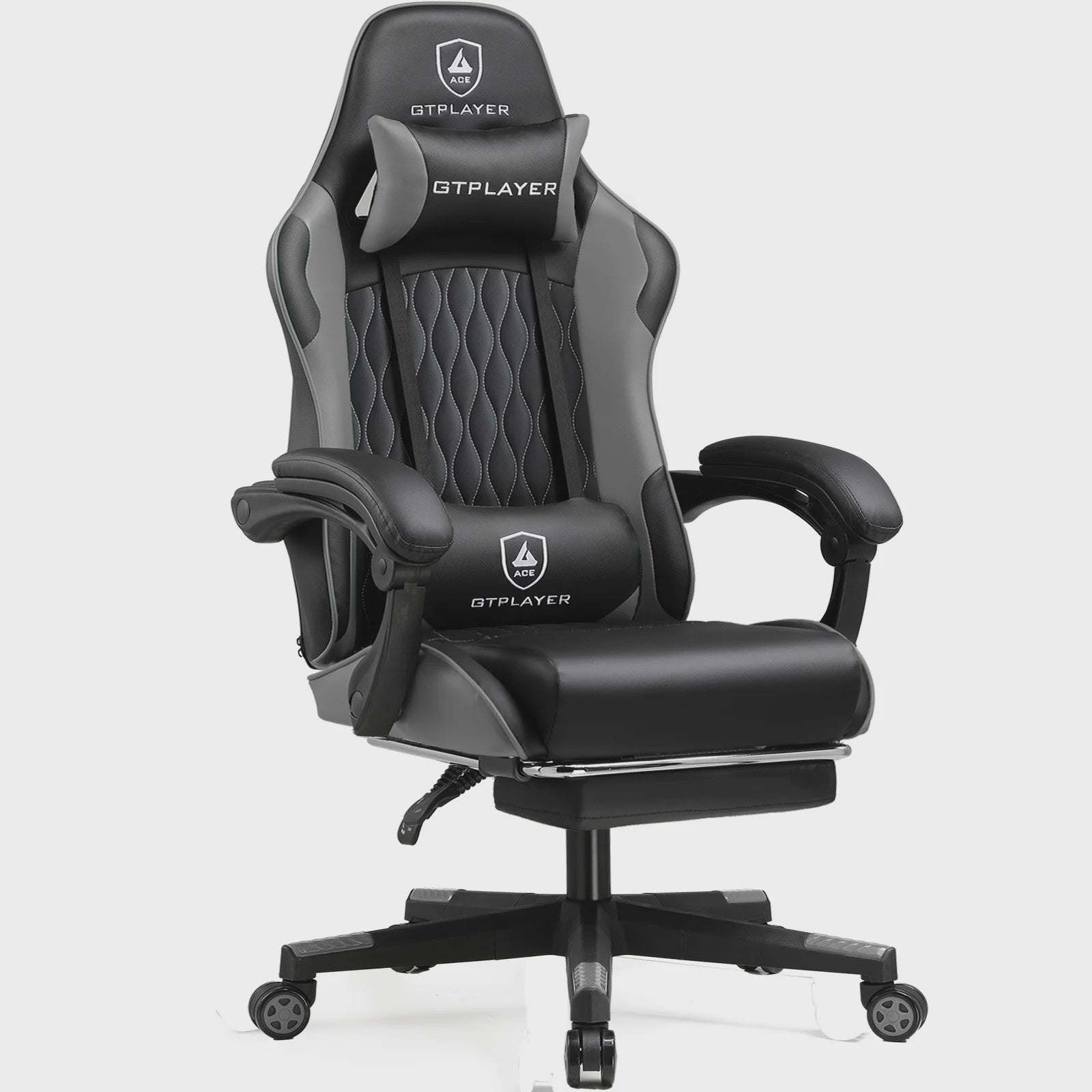 Ergonomische GTPLAYER Gaming Chair met Voetensteun en Verstelbare Kussens - Comfortabel Gamestoel & Kantoorstoel
