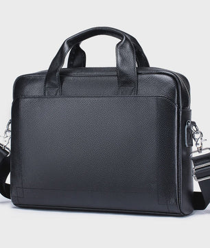Luxe Leren Laptoptas Heren - Toplaags Koeienhuid Aktetas
