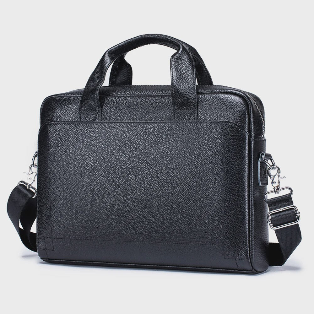 Luxe Leren Laptoptas Heren - Toplaags Koeienhuid Aktetas