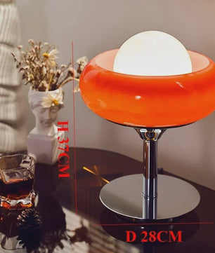 Retro Bauhaus Glas Plafondlamp Oranje Rood - Sfeervolle Verlichting voor Woonkamer & Slaapkamer
