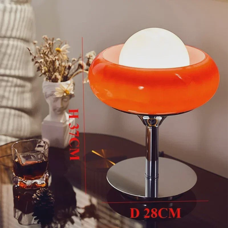 Retro Bauhaus Glas Plafondlamp Oranje Rood - Sfeervolle Verlichting voor Woonkamer & Slaapkamer