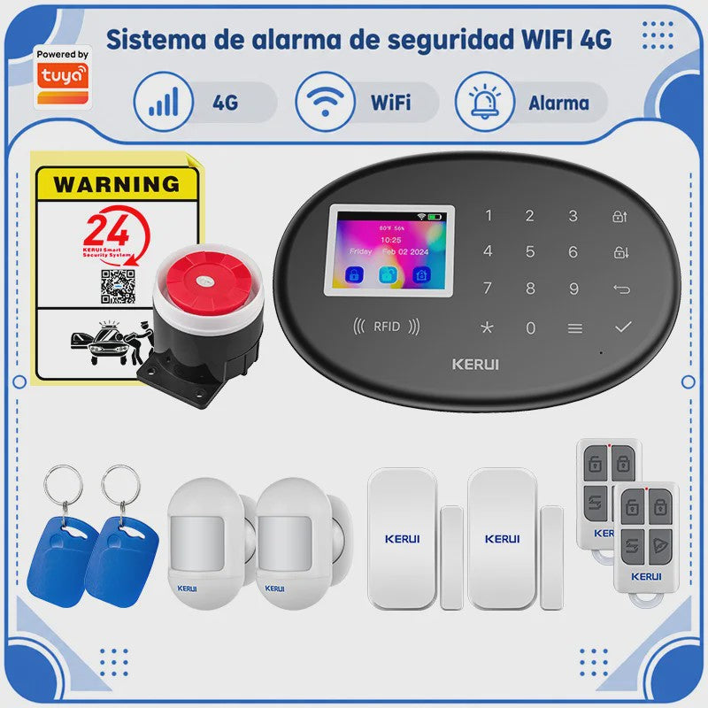 KERUI W20 WiFi GSM Alarmsysteem met Tuya Smart App - Draadloze Home Security Kit
