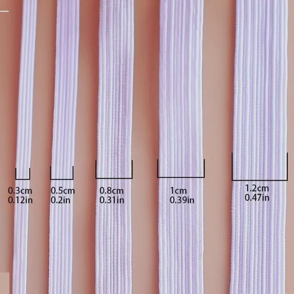 Elastisch Band Naaien - Plat Elastiek voor Kleding, Taillebanden & DIY Projecten (Wit & Zwart)
