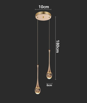 Moderne LED Hanglamp Druppelvorm - Sfeervolle Verlichting voor Slaapkamer & Nachtkastje