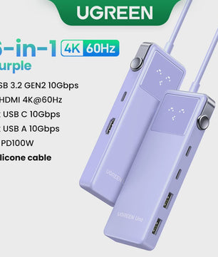 UGREEN Uno 6-in-1 USB-C Hub: 4K60Hz, 100W PD, 10Gbps Data Transfer & Docking Station